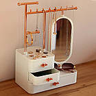 Органайзер для косметики та прикрас на 3 секції, Esmeralda / Підставка для біжутерії зі стійкою та дзеркалом, фото 9