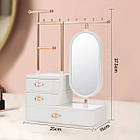 Органайзер для косметики та прикрас на 3 секції, Esmeralda / Підставка для біжутерії зі стійкою та дзеркалом, фото 10