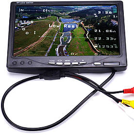 FPV монітор, 7" TFT LCD 1024х600, без синього екрана.