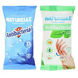 Вологі серветки 15шт antibacterial D-panthenol вітамін Е іони срібла Naturelle, фото 3