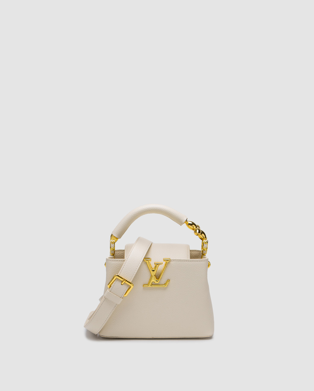 Жіноча сумка Луї Віттон Louis Vuitton Capucines Mini White/Gold, фото 1