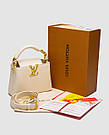Жіноча сумка Луї Віттон Louis Vuitton Capucines Mini White/Gold, фото 4