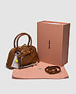Сумка Міу Міу Miu Nappa Leather Top-Handle Bag Brown, фото 4