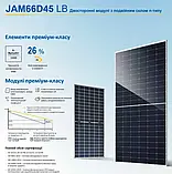 Монокристалічна двостороння сонячна панель JA Solar JAM66D45-615/LB 615 Wp, Bificial, n-type, фото 6