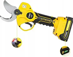 Секатор акумуляторний садовий ножиці для гілок 36v набір 2x акумулятора