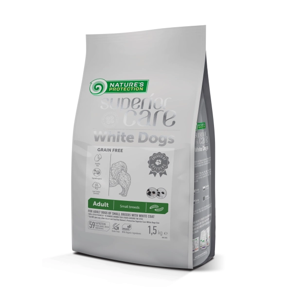 Сухий корм для собак Nature's Protection (Нейчерс Протекшен) Superior Care White Dog GF Adult Small Breeds з комахами 1.5 кг, фото 1