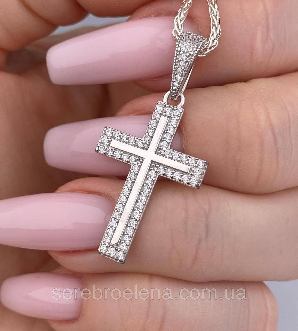 Срібний жіночій хрестик Родій 0925.70р, фото 1