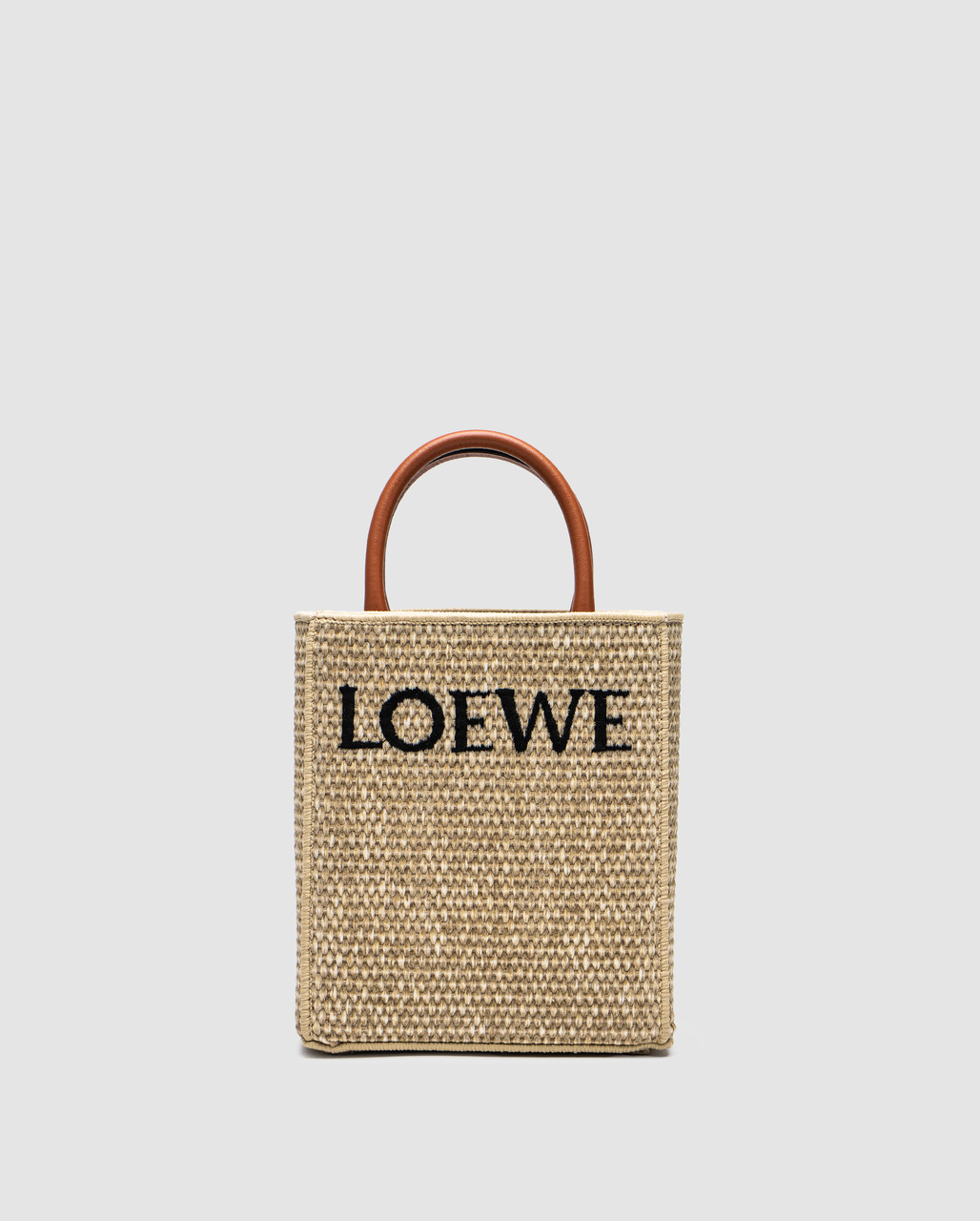 Жіноча сумка Loewe Leather-Trimmed Raffia Mini Tote Bag