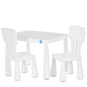 Столик дитячий зі стільцями Bambi M 6176, white