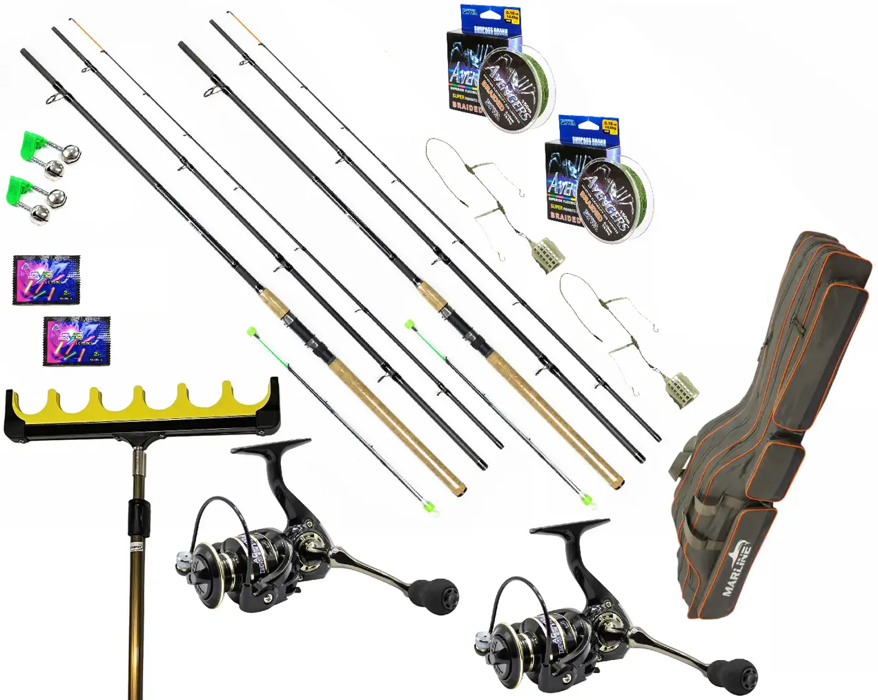 Готовий комплект фідерний на 2 вудилища BoyaBy Falcons Feeder 3,30 м тест 180 г