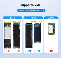 Док станція Deepfox M02 для NVMe (PCIe) M2 SSD USB 3.2 Gen 2 Type-C, фото 8