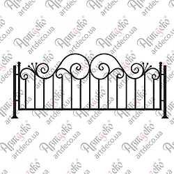 Кована огорожа, паркан.1755х750  (КО-23) КОМПЛЕКТ ЕЛЕМЕНТІВ