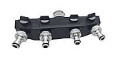 Колектор пластиковий Ender з чотирьма кульовими кранами металічний адаптер