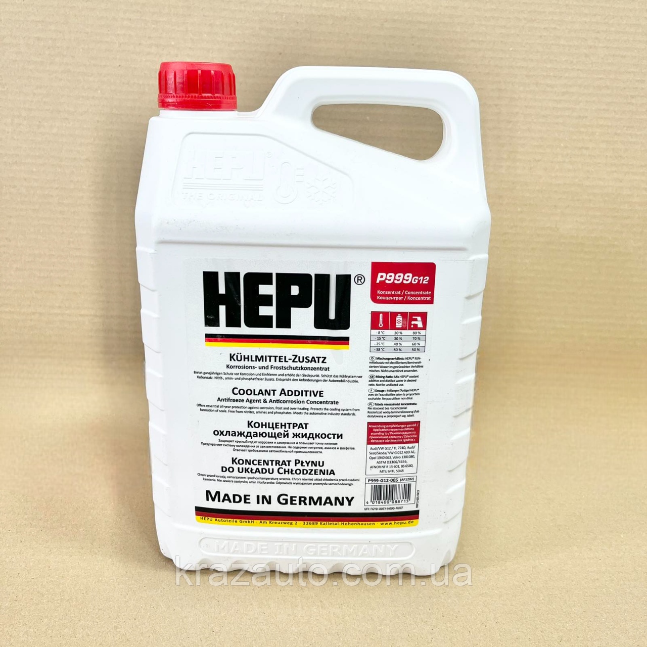 Антифриз HEPU G12 RED червоний концентрат (Каністра 5 л) P999-G12-005, фото 1
