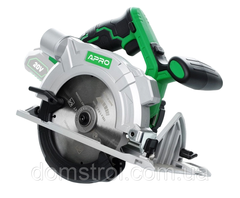 Пила циркулярна акумуляторна 20 В 165 мм APRO 20CS (895362) без АКБ, без ЗУ