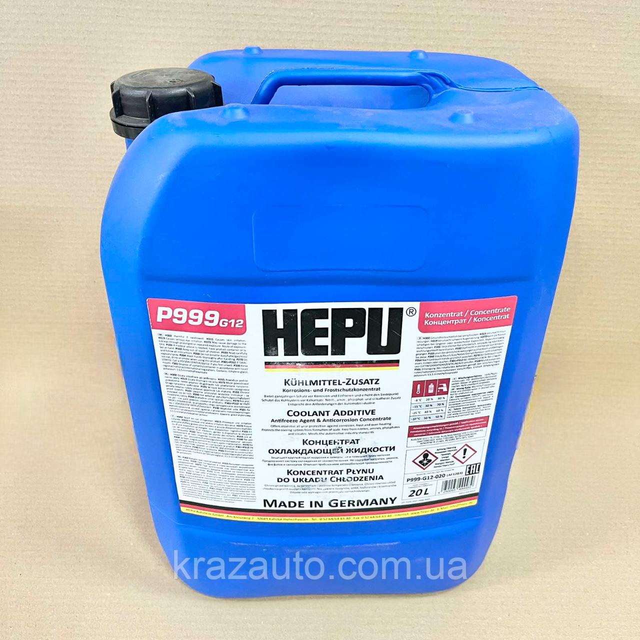 Антифриз HEPU G12 RED червоний концентрат (Каністра 20 л) P999-G12-020, фото 1