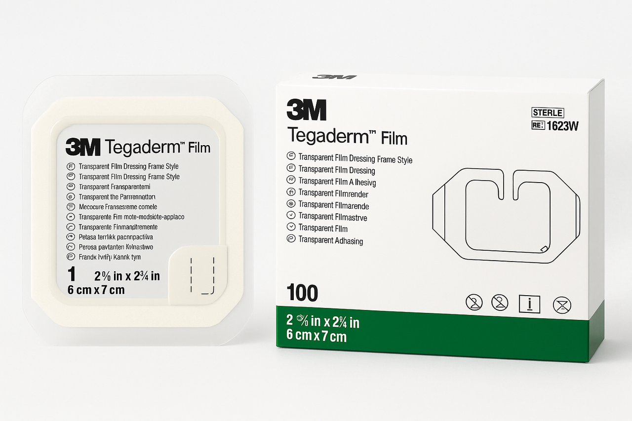 Прозора пов’язка 3M Tegaderm Film 1623W (6×7 см), з рамкою