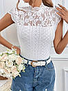 Біла блузка з ажурною спиною-романтичний стиль onesize, фото 4