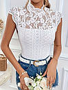 Біла блузка з ажурною спиною-романтичний стиль onesize, фото 3