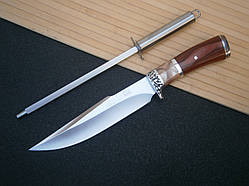 Ніж мисливський Columbia K315A BIG в чохлі 31 см + подарунок Мусат для заточування та правки ножів Chef КТ-40