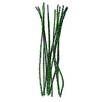 Набір синельних-люрекс паличок (дротів) зелений 10 шт