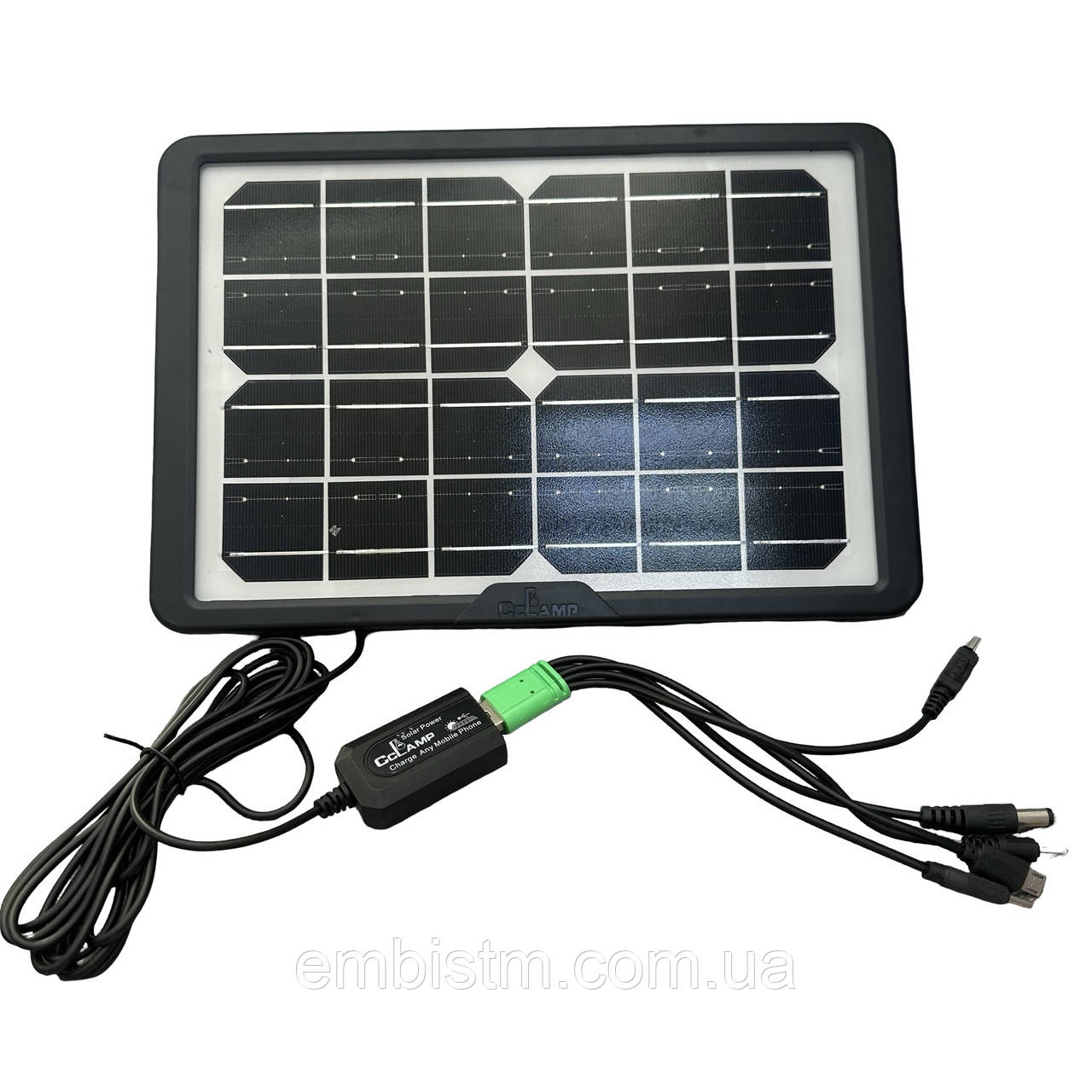 Переносна сонячна панель CCLamp CL-680 8 W 5 V 6 V IP65 з набором перехідників для заряджання телефонів USB