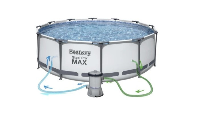 Басейн каркасний Bestway Steel Pro MAX 366x100 см + насос із фільтром, фото 1