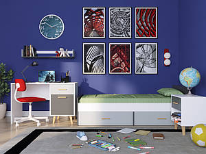 Дитячі модульні меблі з письмовим столом у дитячу кімнату спальню для хлопчика дівчинки Тіммі ВМВ Холдинг