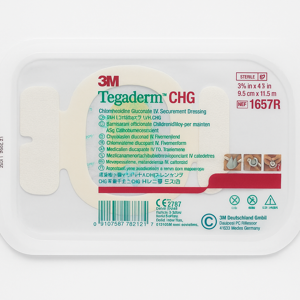 Прозора пов’язка з хлоргексидином 3M Tegaderm CHG 1657R, 8,5×11,5 см, для катетера, стерильна