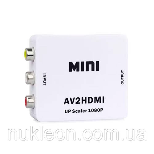 Популярний! Конвертер AV RCA - HDMI відео, аудіо, FullHD 1080p - Краща якість тільки на Nukleon.com.ua, фото 1