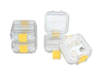 Мембанный бокс для хранения имплантов, 55х50.2х25 мм, прозрачный бокс с желтым замком