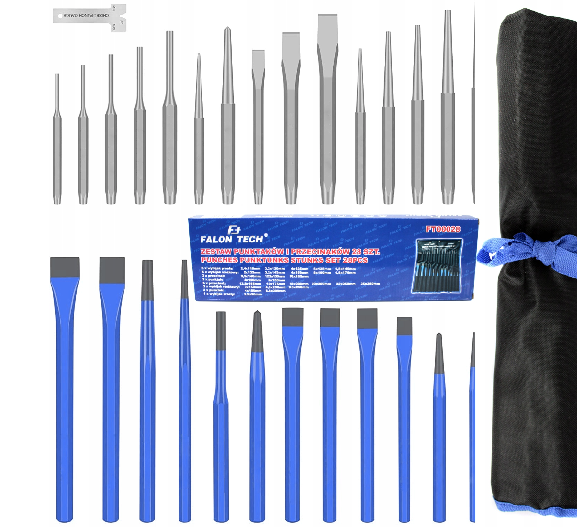 Набір зубил, кернерів та пробійників 28 од. Falon-Tech FT00028, фото 1