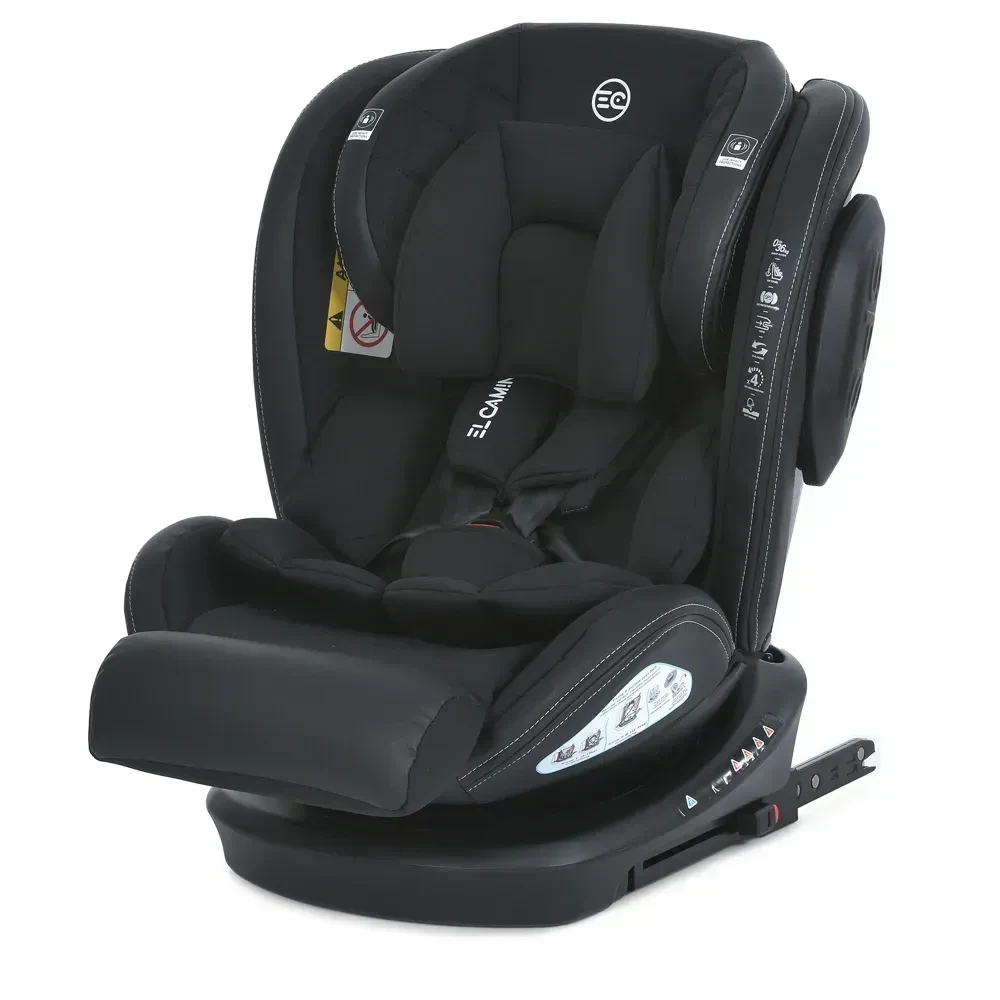 Автокрісло дитяче El Camino Evolution 2 ME 1045 Melange Black (isofix, поворот 360º, від 0 до 12 років)