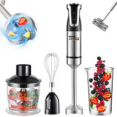 Універсальний блендер 5-в-1 Zepline ZP-073, 1500 Вт, подрібнювач, вінчик, насадки чорний