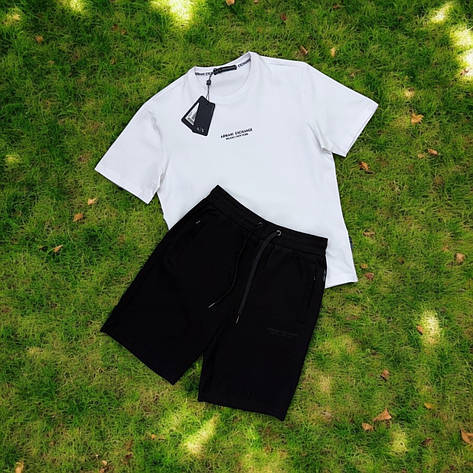 Літній чоловічий костюм Armani Exchange шорти та футболка, брендовий спортивний костюм Армані на літо, фото 1