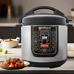 Мультиварка скороварка з дисплеєм на 14 програм 6.5л Hoffmans HM-716 електрична для дому 1200 Вт Сіра