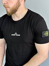 Чоловіча футболка Stone Island з патчем Стон Айленд шоколадна, фото 5