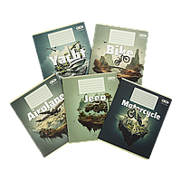 Зошит учнівський шкільний, TRANSPORT, 18аркушів, клітинка, асорті, KIDS LINE