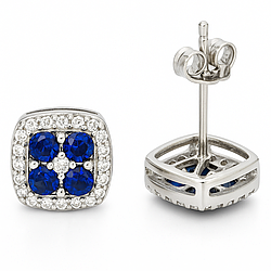 Циркон срібні сережки пуссети, 0313СЦ