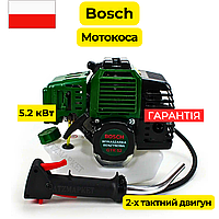 Садовая бензокосарка GTR 52 Мощная бензиновая коса 5.2 кВт, 7.0 л.с Коса для травы Качественная бензокоса