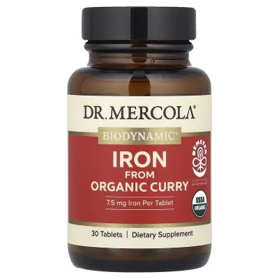 Мінерали Dr. Mercola Залізо з органічного каррі, Iron From Organic Curry, 30 таблеток (MCL-21346)