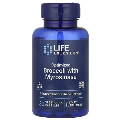 Вітамінно-мінеральний комплекс Life Extension Брокколі з мірозиназу, Optimized Broccoli and Myrosinase, 30 вегетаріа (LEX-23683)