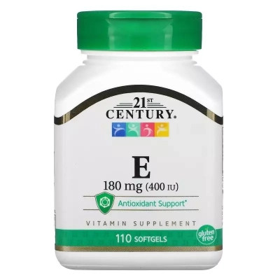 Вітамін 21st Century Вітамін E, 180 мг, Vitamin E, 110 гелевих капсул (CEN-21245)