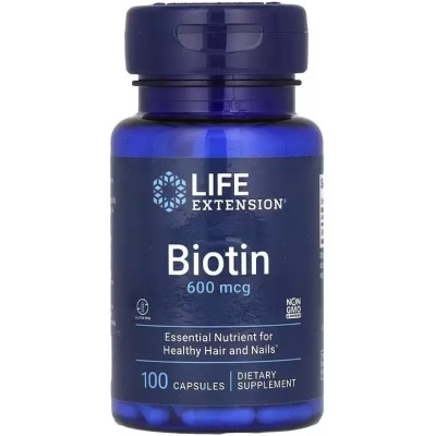 Вітамінно-мінеральний комплекс Life Extension Біотин, 600 мкг, Biotin, 100 капсул (LEX-10210)