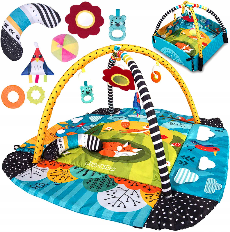 Розвивальний килимок, інтерактивний килимок Ricokids 3в1 з іграшками, фото 1