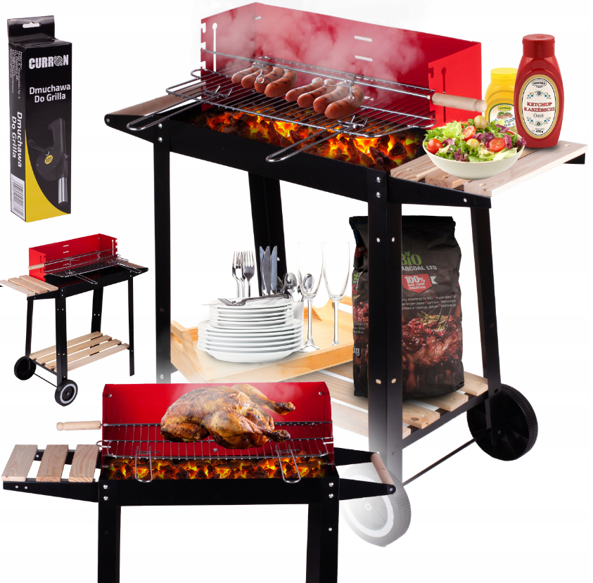 Вугільний гриль, портативний гриль Maltec Curron RedBend GM2000S емальована сталь, фото 1