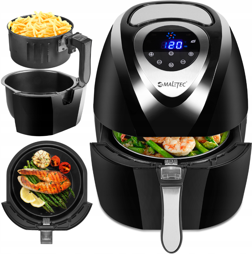 Аерофритюрниця, мультипіч MalTec AirFryer2500W 1400W з антипригарним покриттям, фото 1