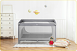 Манеж-кроватка, дитяче ліжечко Rickokids 65x125см світло-сірий, фото 10