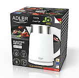Електрочайник, енергозберігаючий чайник Adler AD 1372 білий 0.6л, фото 8