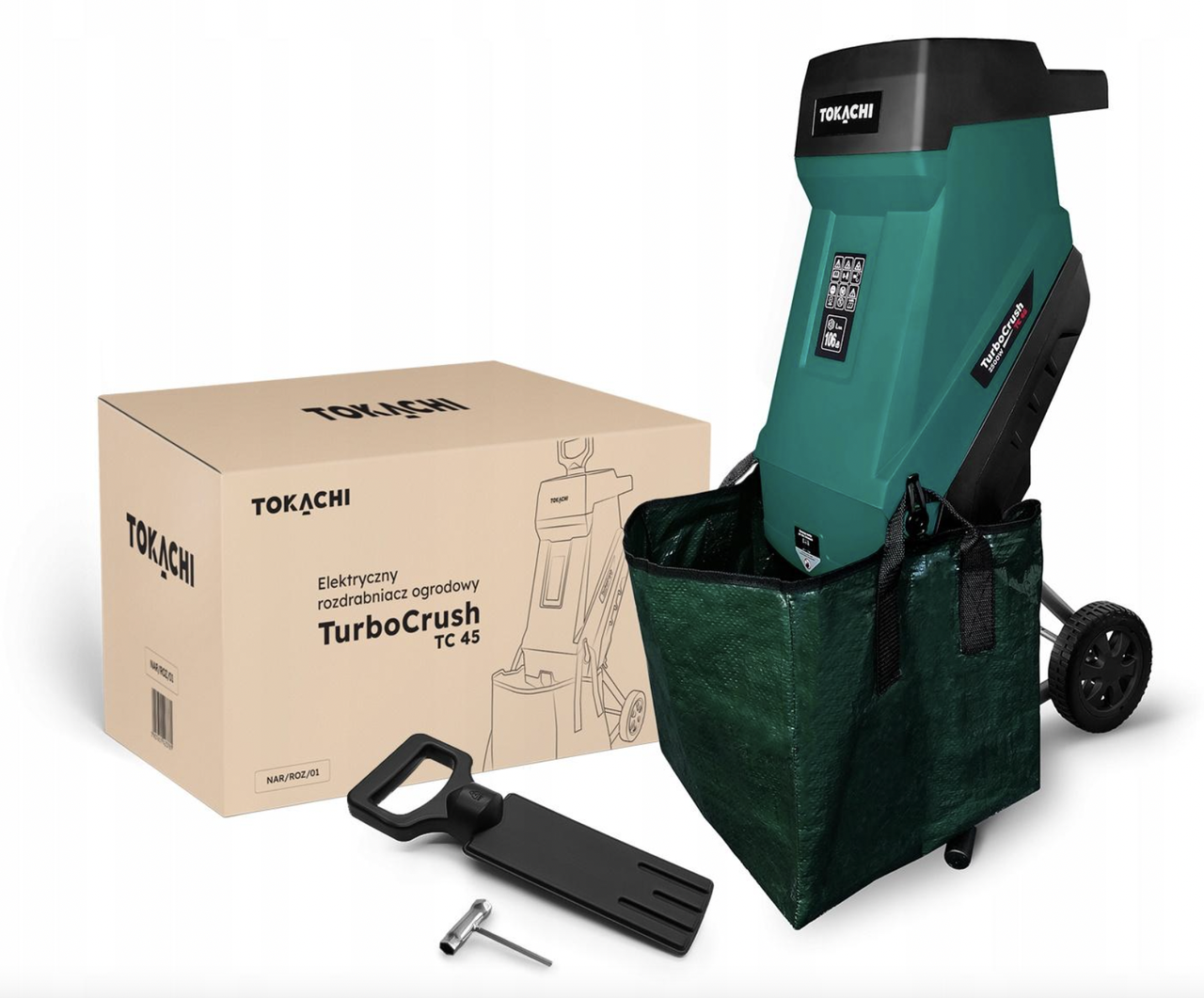Подрібнювач гілок, деревний подрібнювач Tokachi TurboCrush TC 45 3500 Вт, фото 1